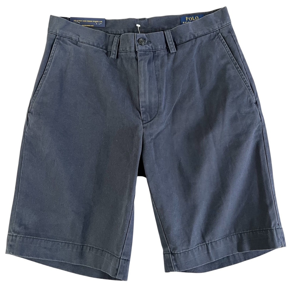 Men's Polo Ralph Lauren Navy Blue Chino Shorts Size 29 Cotton Classic Fit‎ New